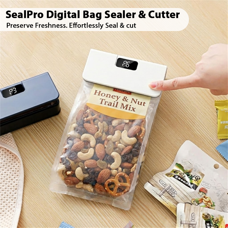 HomeCleanGoods™ SealPro Digital Bag Sealer & Cutter